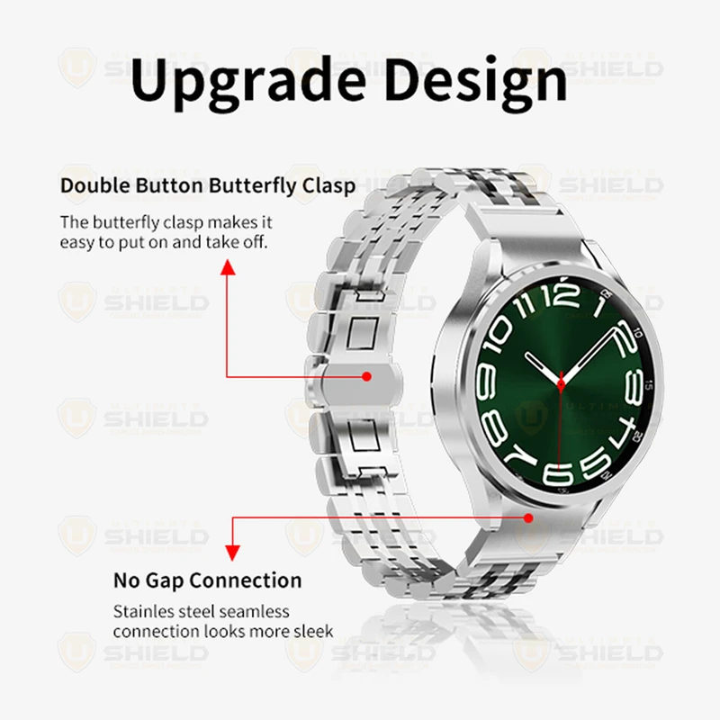 بند آلتیمیت شیلد مدل 7Row SLV 2C BTN مناسب برای ساعت هوشمند سامسونگ Galaxy Watch 4 Classic 42mm