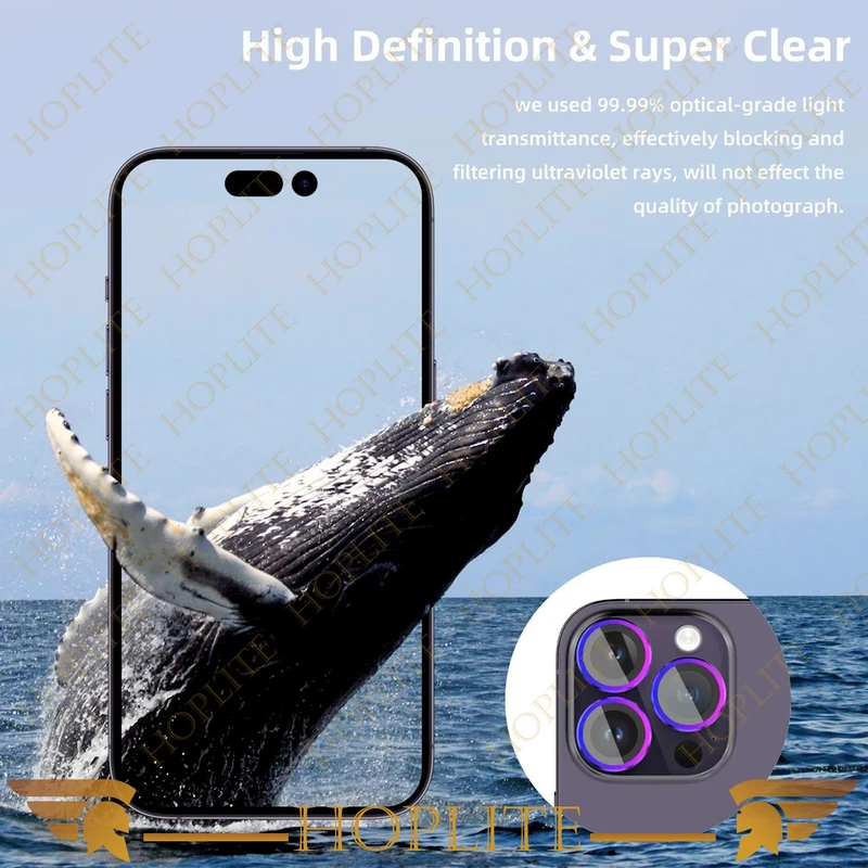 محافظ لنز دوربین هاپلایت مدل Ring-Metal-HL مناسب برای گوشی موبایل اپل Iphone 15 Pro Max