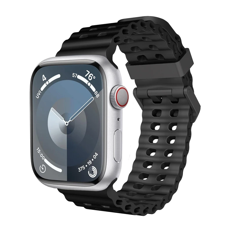 بند هاپلایت مدل Ocean Black Buckle HL مناسب برای اپل واچ Series 10 46mm Aluminum