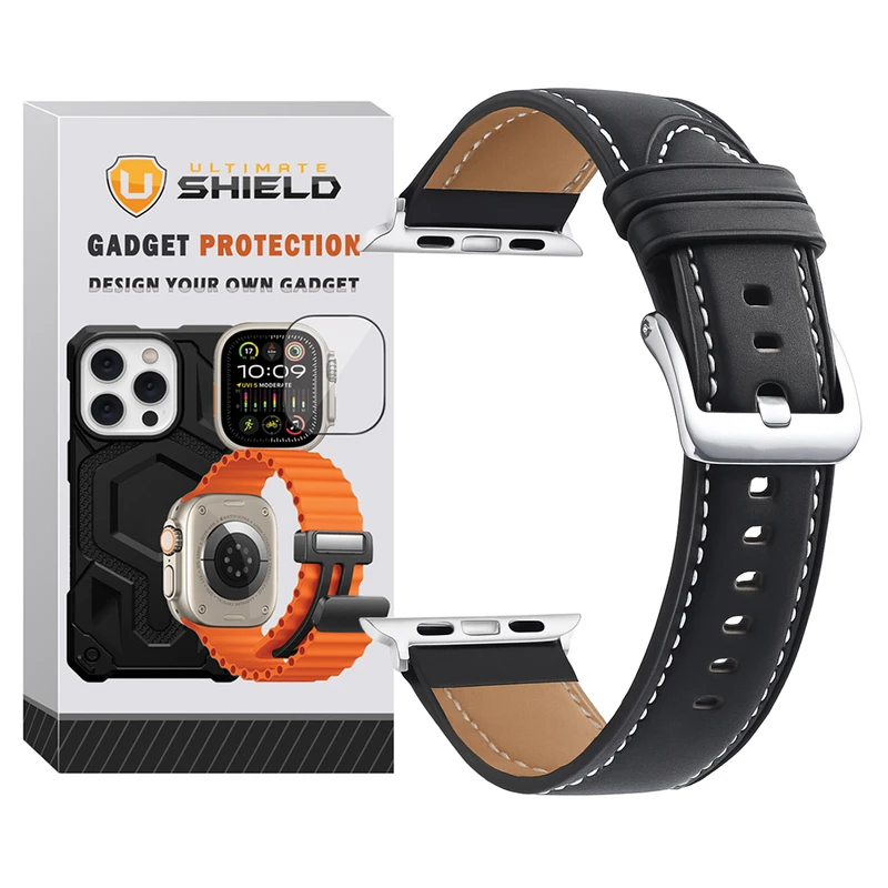 بند آلتیمیت شیلد مدل Leather SM SL مناسب برای اپل واچ 44 میلی متری سری SE/4/5/6