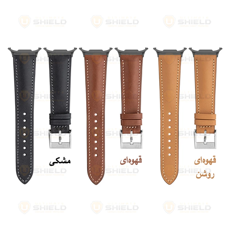 بند آلتیمیت شیلد مدل Leather SM BK مناسب برای ساعت هوشمند سامسونگ Galaxy Watch 7 Ultra 47mm