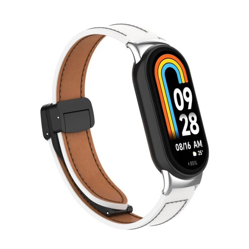 بند آکوآرا مدل Magnetic Leather مناسب برای مچ‌بند هوشمند شیائومی Mi Band 9