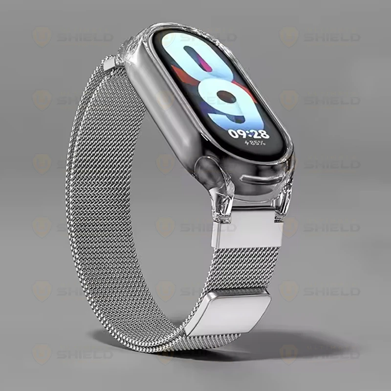بند آلتیمیت شیلد مدل Milanese Set مناسب برای ساعت هوشمند شیائومی Mi Band 10 12mm به همراه کاور