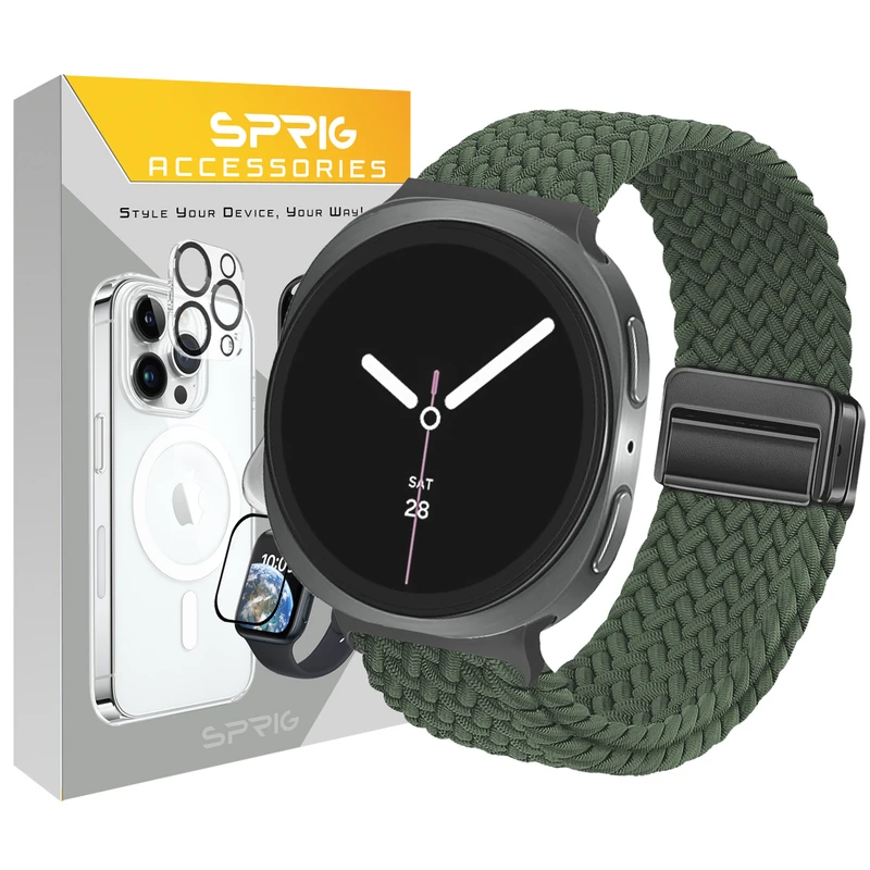 بند اسپریگ مدل Braided solo Magnet W8 مناسب برای ساعت هوشمند سامسونگ Galaxy Watch 8 40mm / 8 44mm / 8 Classic 46mm