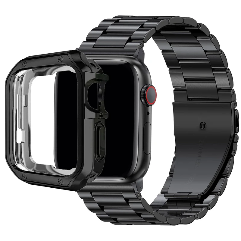 بند هاپلایت مدل 3Bead LUX HL مناسب برای اپل واچ Series 9 Aluminum 41mm / Series 8 Aluminum 41mm / Series 7 Aluminum 41mm به همراه کاور