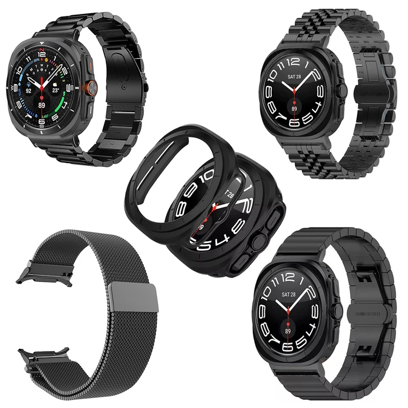 بند ساعت آکوآرا مدل Stahl Set مناسب برای ساعت هوشمند سامسونگ Galaxy Watch 7 Ultra 47mm به همراه کاور مجموعه 5 عددی