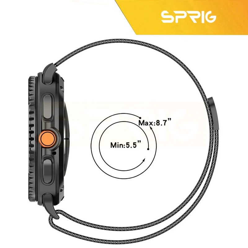 بند اسپریگ مدل Milanese GuardGS مناسب برای ساعت هوشمند سامسونگ Galaxy Watch 8 40mm به همراه کاور