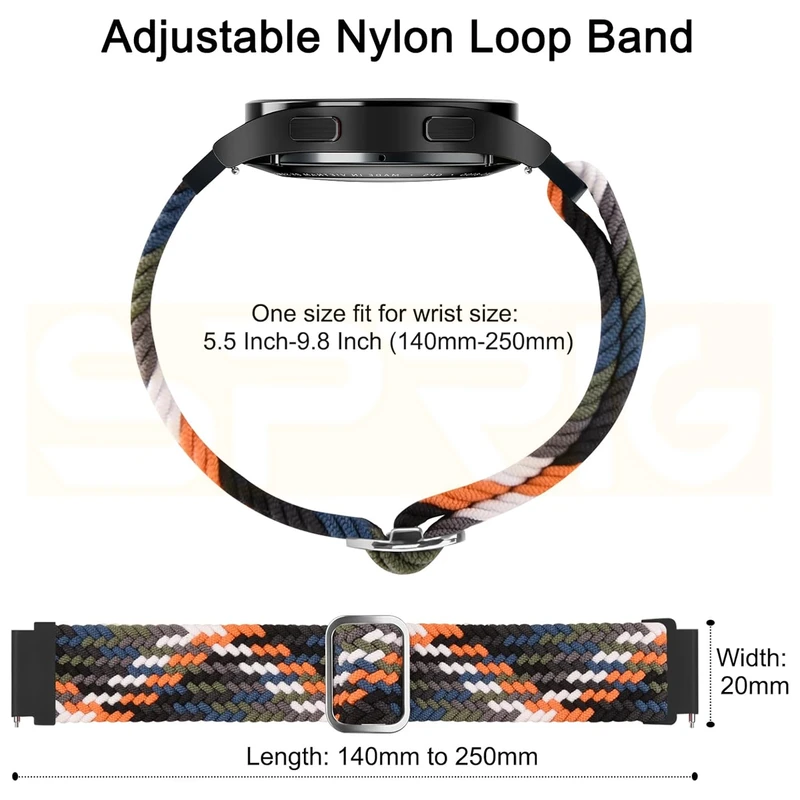 بند اسپریگ مدل Braided NewC TW مناسب برای ساعت هوشمند ناتینگ CMF Watch Pro / CMF Watch Pro 2 / CMF Watch Pro 3 22mm