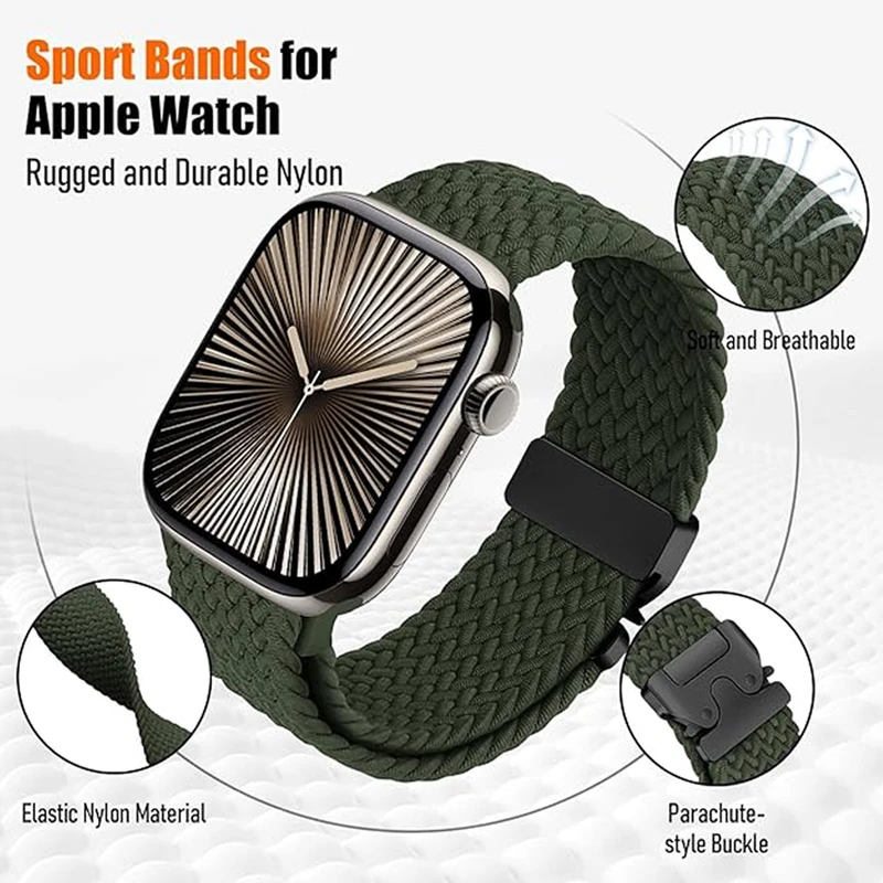 بند ساعت آکوآرا مدل Woven Parachute مناسب برای اپل واچ 44 mm سری 4/5/6/Se