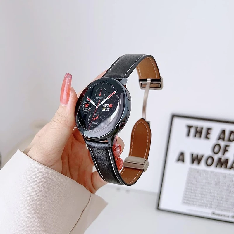 بند گلستیک مدل Mag Leather GL مناسب برای ساعت هوشمند سامسونگ Galaxy watch 4/5/6/7/FE size 40/43/44/46/47mm