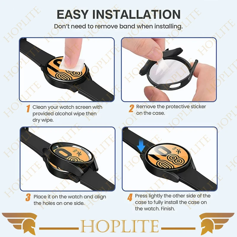 کاور هاپلایت مدل PC-Bumper-HL مناسب برای ساعت هوشمند سامسونگ Galaxy Watch 4 44mm به همراه محافظ صفحه نمایش
