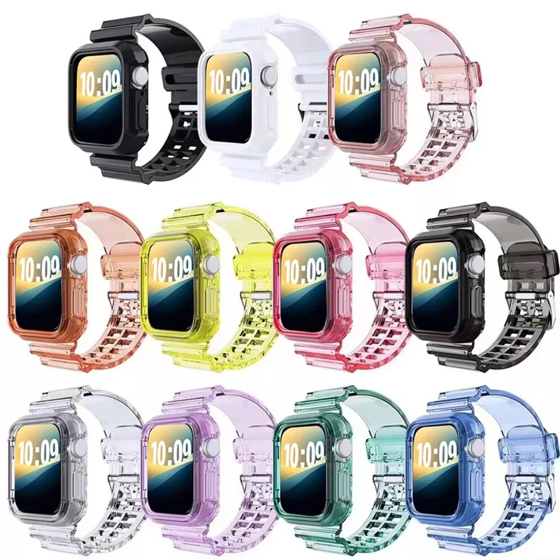 بند پلاس مدل Transparent Shock PL مناسب برای اپل واچ سری 4/5/6/Se سایز 44 میلی متری