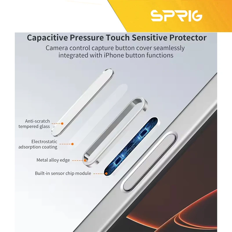 برچسب محافظ دکمه شاتر اسپریگ مدل SPG مناسب برای گوشی موبایل اپل Iphone 16 / 16 Pro / 16 Pro max