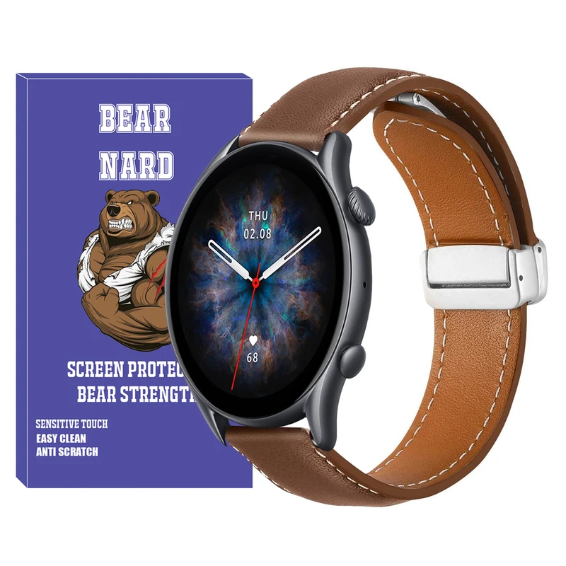 بند برنارد مدل Mag Leather BR TW مناسب برای ساعت هوشمند امیزفیت GTR 47mm / GTR 2e / GTR 2 22mm