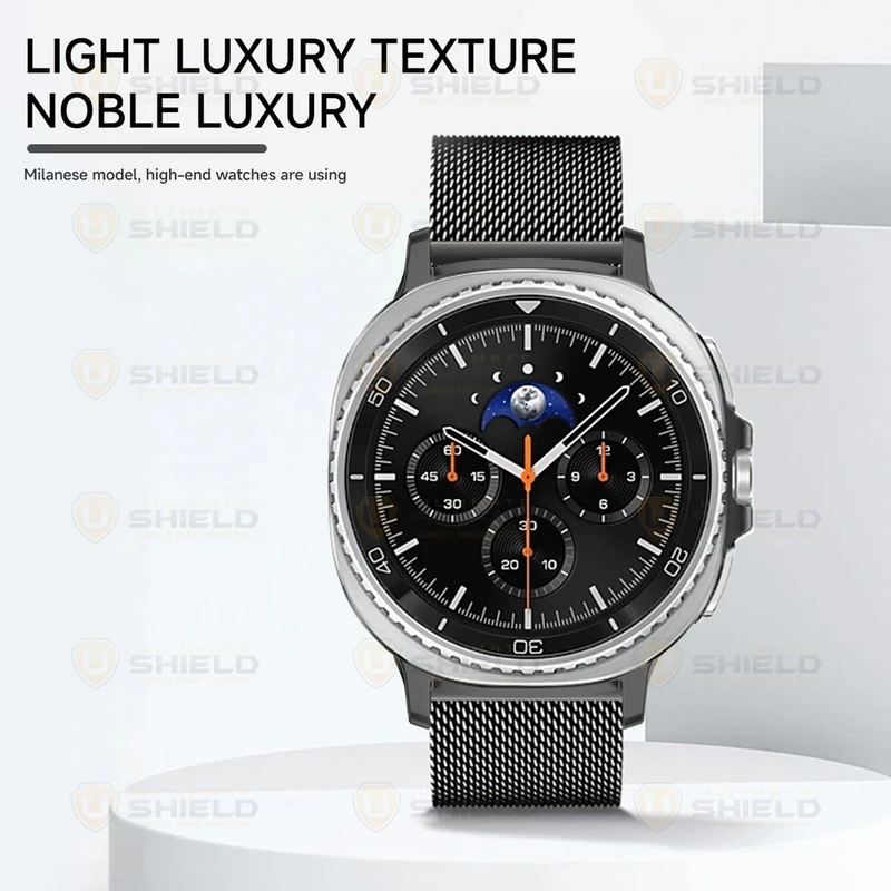 بند آلتیمیت شیلد مدل Milanese NV8 مناسب برای ساعت هوشمند سامسونگ Galaxy Watch 8 40mm / Galaxy Watch 8 44mm / Galaxy Watch 8 Classic 46mm