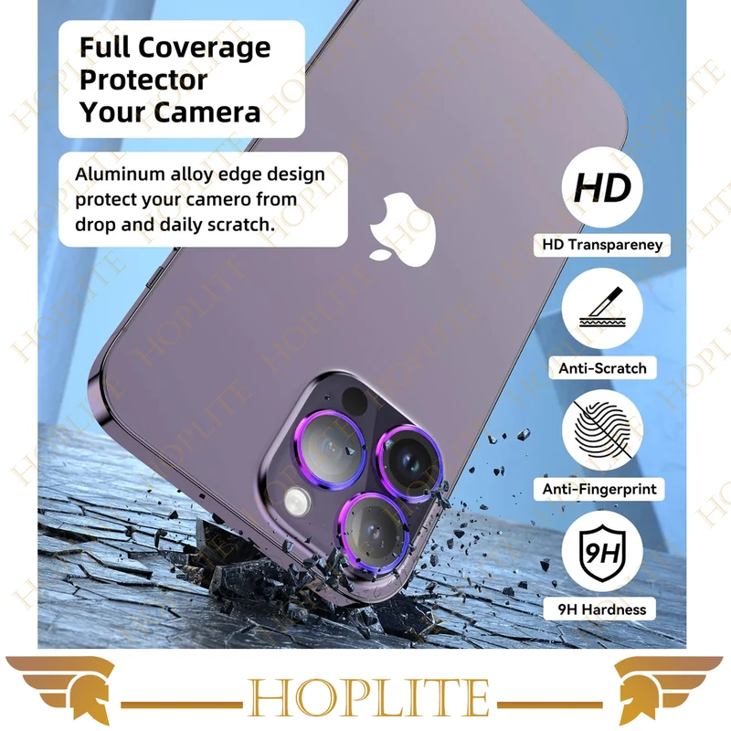 محافظ لنز دوربین هاپلایت مدل Ring-Metal-HL مناسب برای گوشی موبایل اپل Iphone 15 Pro Max