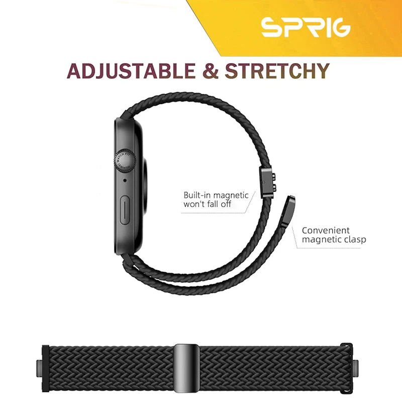 بند اسپریگ مدل Braided SL Magnet HWF-BK مناسب برای ساعت هوشمند هوآوی Fit 3/Fit 4/Fit 4 Pro 30mm