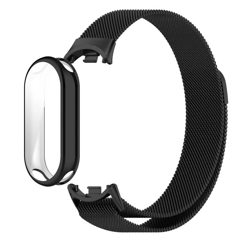 بند آکوآرا مدل Milanese GRDS مناسب برای مچ بند هوشمند شیائومی Mi Band 10 به همراه کاور