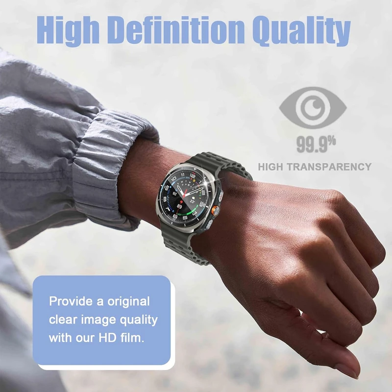 محافظ صفحه نمایش شیشه‌ای هاپلایت مدل Glass-HL مناسب برای ساعت هوشمند سامسونگ Galaxy Watch 7 Ultra 47mm بسته سه عددی