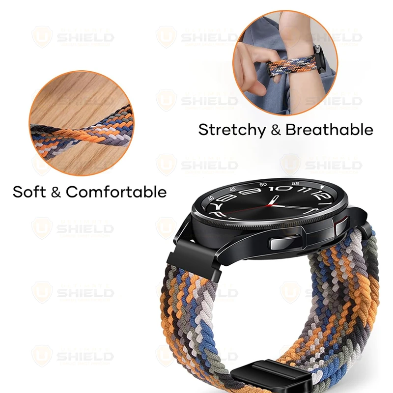 بند آلتیمیت شیلد مدل Braided Magnet BTN BK مناسب برای ساعت هوشمند سامسونگ Galaxy Watch 5 40mm / Watch 5 44mm / Watch 5 Pro 45mm
