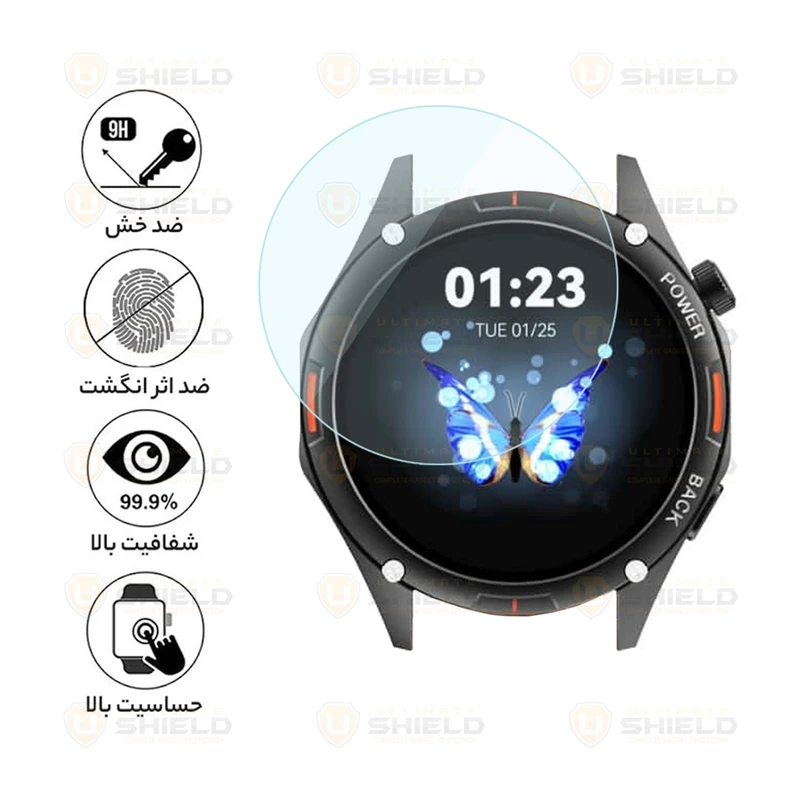 محافظ صفحه نمایش آلتیمیت شیلد مدل Glass-UL مناسب برای ساعت هوشمند تی سی اچ HD1 3D Hero 1