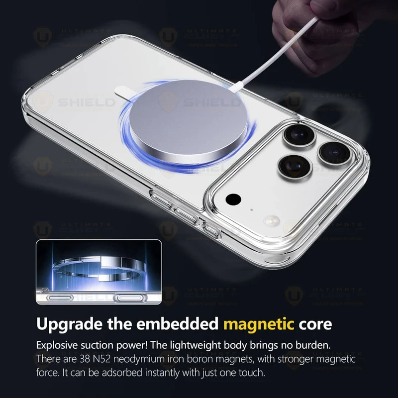 کاور آلتیمیت شیلد مدل Clear Magsafe UL مناسب برای گوشی موبایل اپل iPhone 17 Pro Max
