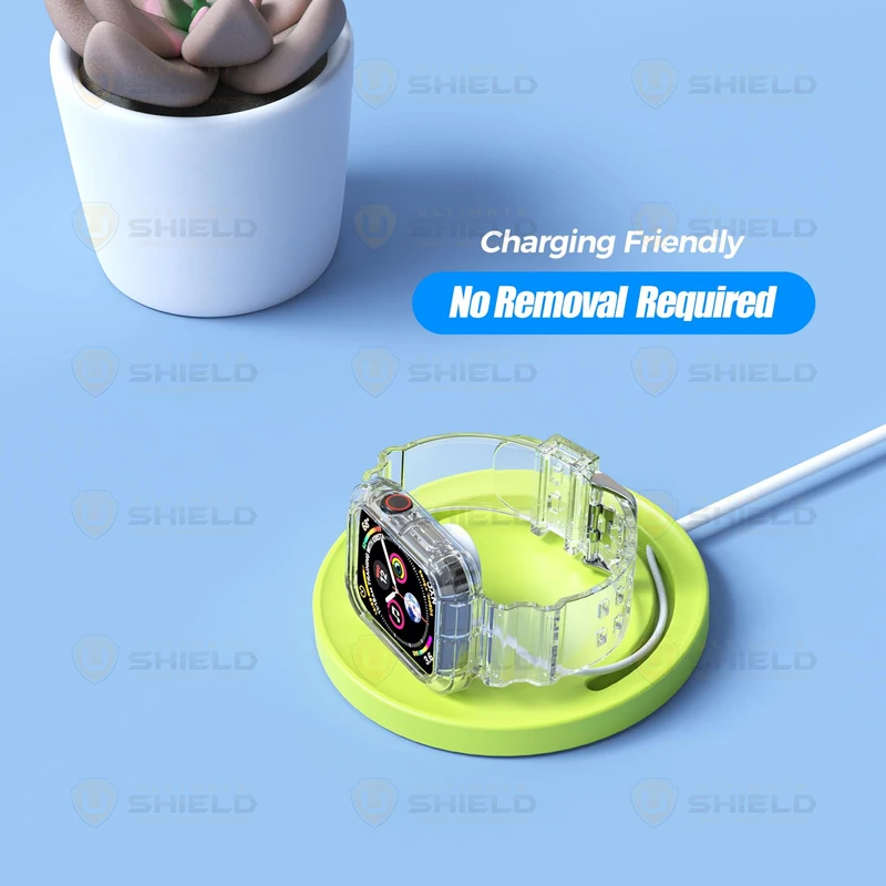 بند آلتیمیت شیلد مدل Transparent Shock مناسب برای اپل واچ 42 mm سری 3 به همراه کاور