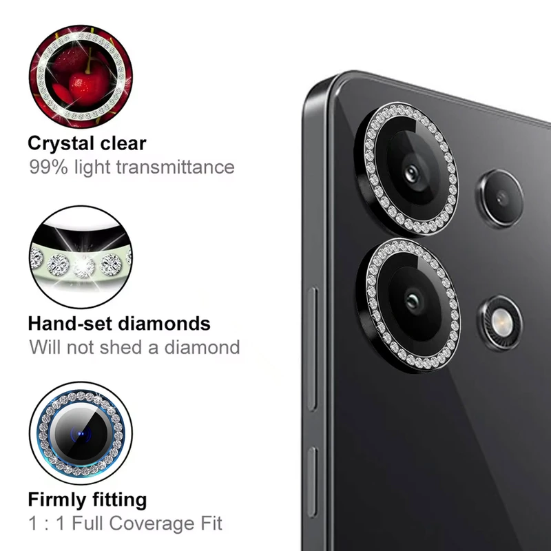 محافظ لنز دوربین رینگی هاپلایت مدل Diamond Protector HL مناسب برای گوشی موبایل شیائومی Redmi Note 13 4G