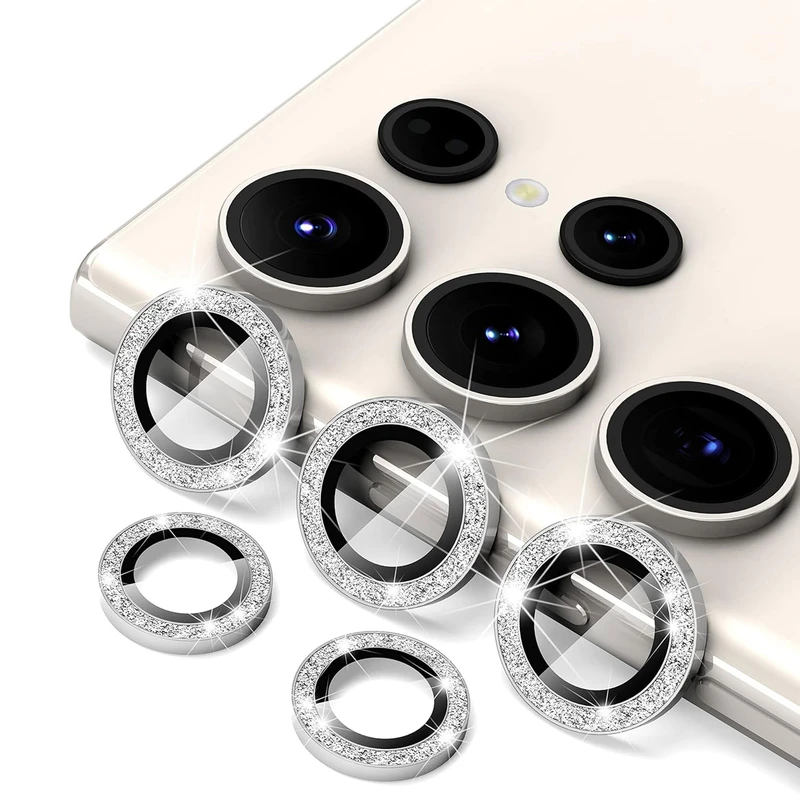 محافظ لنز دوربین رینگی هاپلایت مدل Glittery HL مناسب برای گوشی موبایل سامسونگ Galaxy S23 Ultra