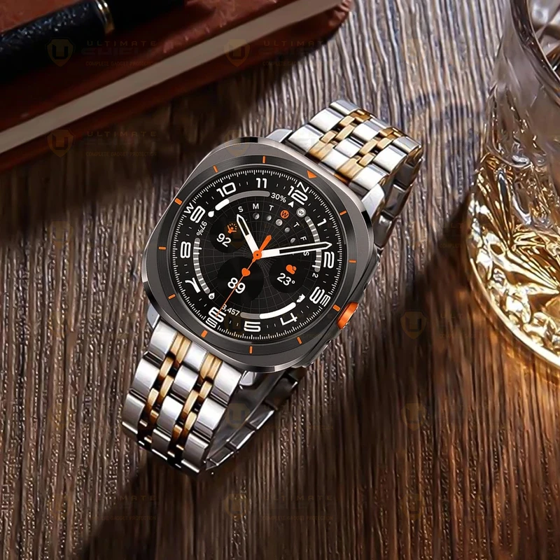 بند آلتیمیت شیلد مدل 7Row SLV 2C NV8 مناسب برای ساعت هوشمند سامسونگ Galaxy Watch 8 40mm / Galaxy Watch 8 44mm / Galaxy Watch 8 Classic 46mm