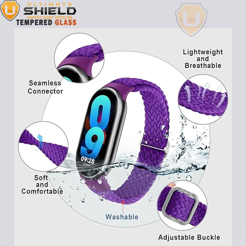 بند آلتیمیت شیلد مدل Braided Solo مناسب برای ساعت هوشمند شیائومی Mi band 8/9/10