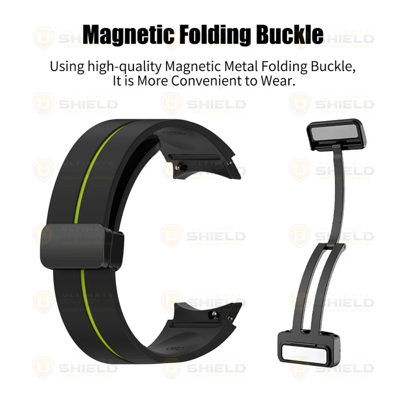 بند آلتیمیت شیلد مدل Green Line مناسب برای ساعت هوشمند سامسونگ Galaxy Watch 6 44mm