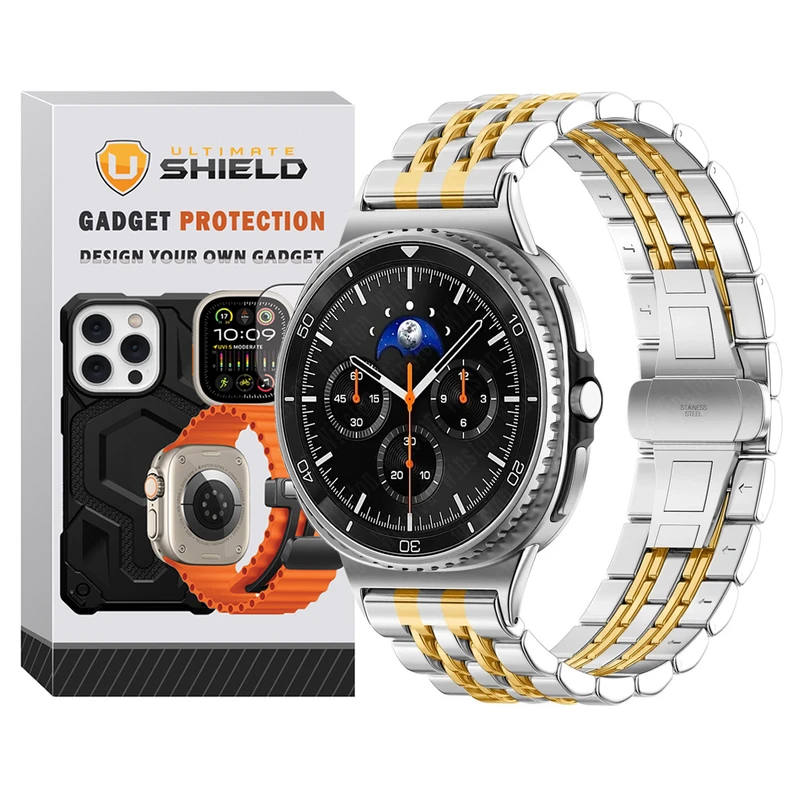 بند آلتیمیت شیلد مدل 7Row SLV 2C NV8 مناسب برای ساعت هوشمند سامسونگ Galaxy Watch 8 40mm