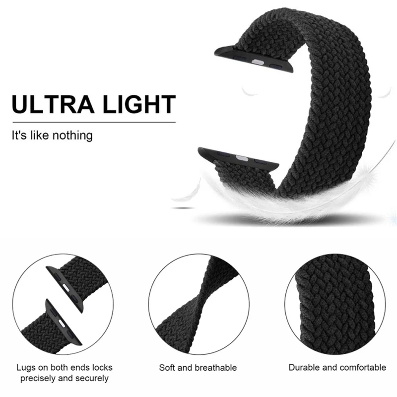 بند هاپلایت مدل Braided Elastic HL مناسب برای اپل واچ سری Se/1/2/3/4/5/6/7/8/9/Ultra/Ultra2 سایز 42/44/45/49mm