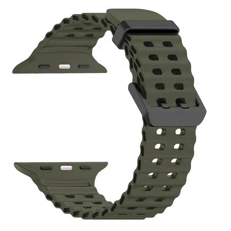بند هاپلایت مدل Ocean Black Buckle HL مناسب برای اپل واچ سری 4/5/6/Se سایز 44 میلیمتری