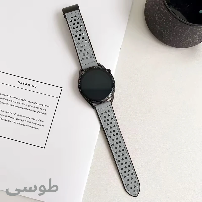 بند هاپلایت مدل Hole Leather Magnet HL TW مناسب برای ساعت هوشمند گلوریمی M1 Pro / M2 Pro / GS1 Pro / GR1 / Calling Watch M2 / M2 Max