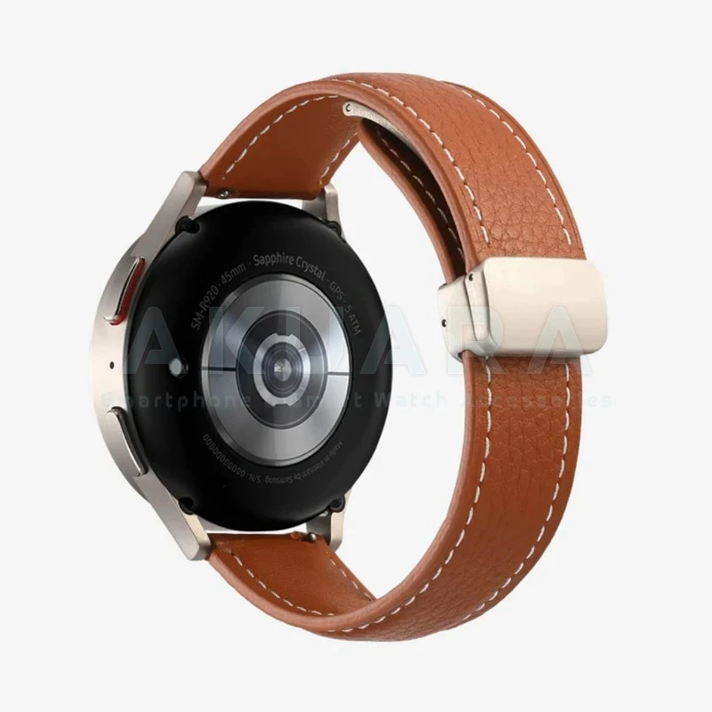 بند ساعت آکوآرا مدل Magnetic Leather مناسب برای ساعت هوشمند میبرو Lite / Color / C2 / Air سایز 20mm