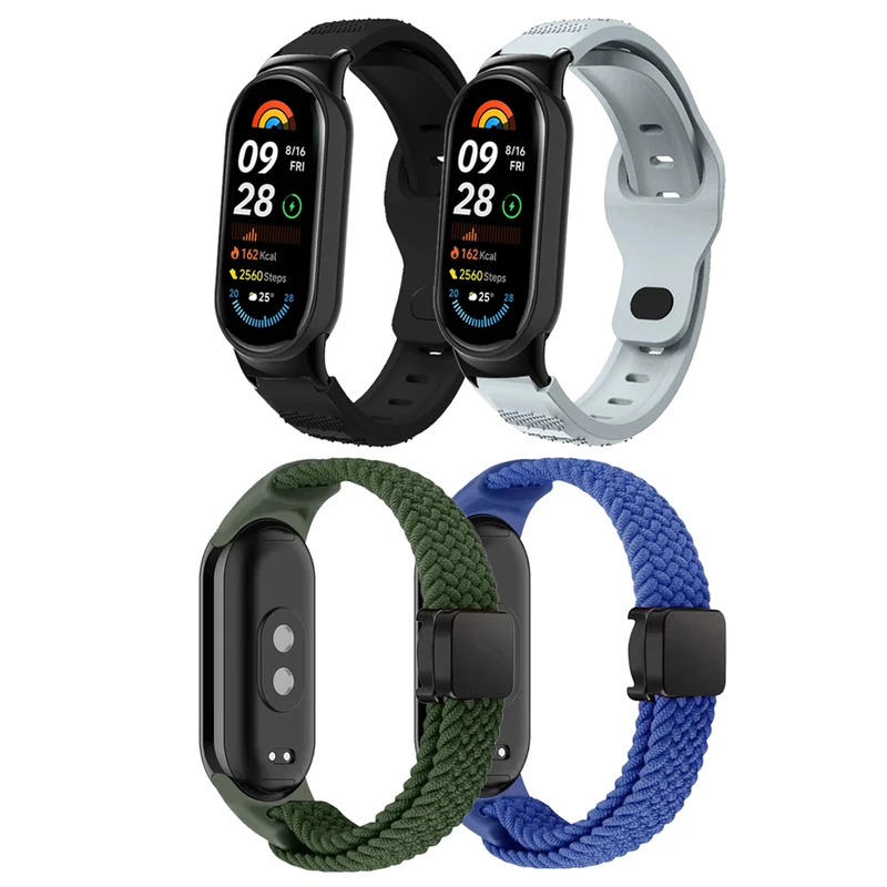 بند آکوآرا مدل Hawkul-02 Set مناسب برای مچ بند هوشمند شیائومی Mi Band 10 مجموعه چهار عددی