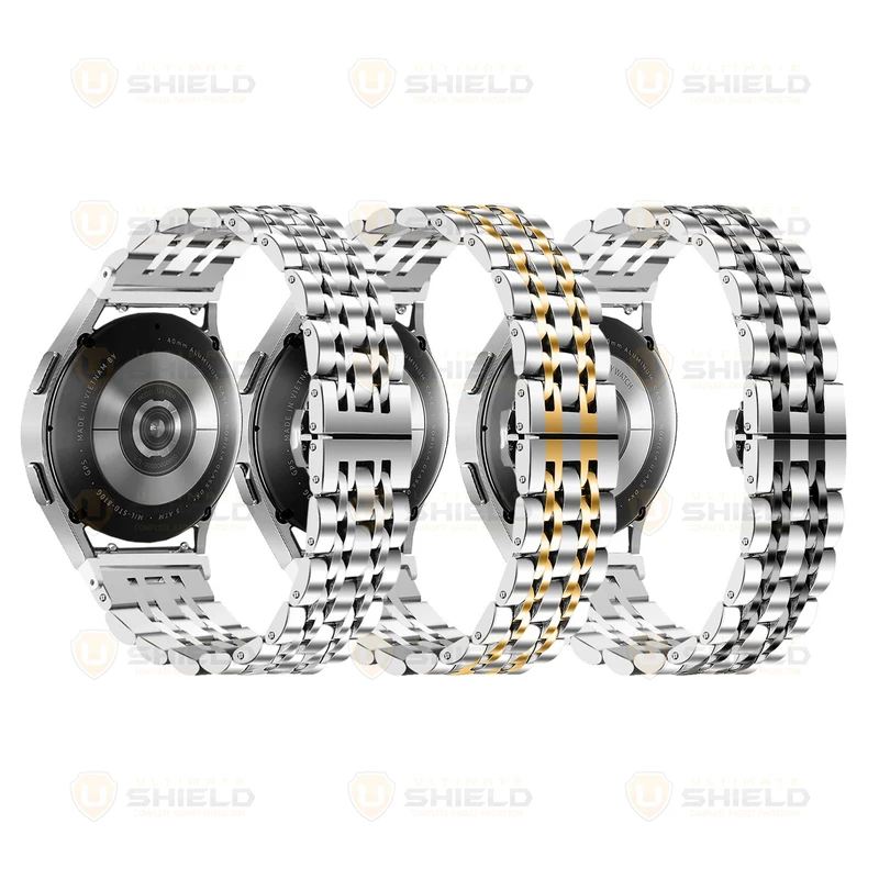 بند آلتیمیت شیلد مدل 7Row SLV 2C مناسب برای ساعت هوشمند سامسونگ Galaxy Watch 4/5/6/7/FE 40/43/44/46/47mm
