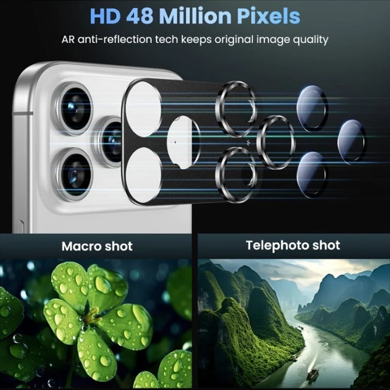 محافظ لنز دوربین فلزی آکوآرا مدل All-Round Protection مناسب برای گوشی موبایل اپل iPhone 17 Pro