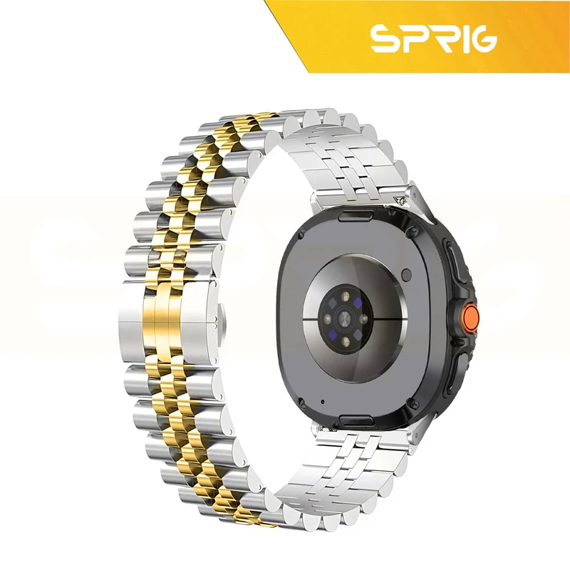 بند اسپریگ مدل 5Bead DualC-SLV W8 مناسب برای ساعت هوشمند سامسونگ Galaxy Watch 8 40mm / 8 44mm / 8 Classic 46mm
