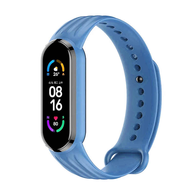 بند هاپلایت مدل Stripy Silicone HL مناسب برای ساعت هوشمند شیائومی Mi band 7