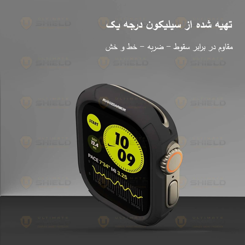بند آلتیمیت شیلد مدل Stylish Rugged مناسب برای اپل واچ 44/45 میلی متری سری 4/5/6/7/SE به همراه کاور