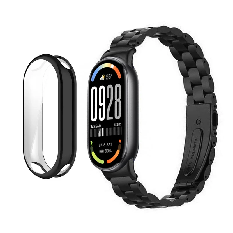 بند آکوآرا مدل 3Bead GRDS مناسب برای مچ بند هوشمند شیائومی Mi Band 9 به همراه کاور