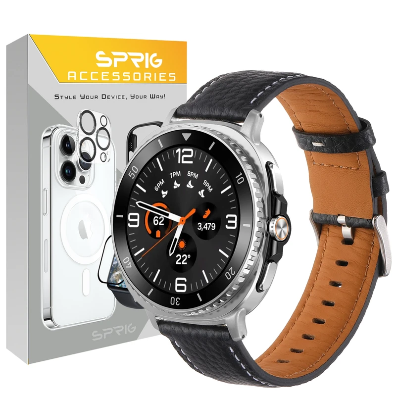 بند اسپریگ مدل Leather SMP W8 مناسب برای ساعت هوشمند سامسونگ Galaxy Watch 8 40mm / 8 44mm / 8 Classic 46mm