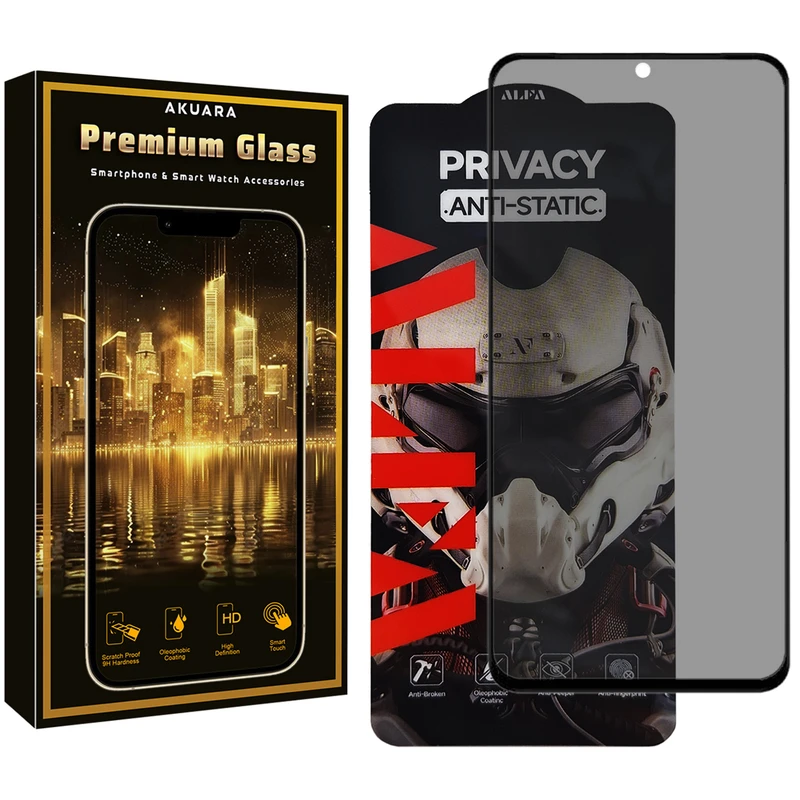 محافظ صفحه نمایش حریم شخصی آکوآرا مدل Premium P1 مناسب برای گوشی موبایل شیائومی Redmi Note 9S/9 Pro / Redmi Note 9 Pro Max