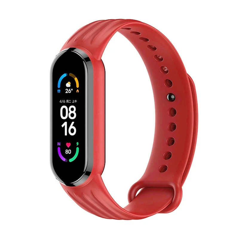 بند هاپلایت مدل Stripy Silicone HL مناسب برای ساعت هوشمند شیائومی Mi band 4/5/6