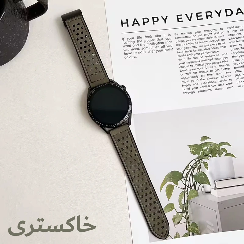 بند هاپلایت مدل Hole Leather Magnet HL TW مناسب برای ساعت هوشمند سامسونگ Galaxy Gear S3 Frontier SM-R760 / Neo R381 / Live 382