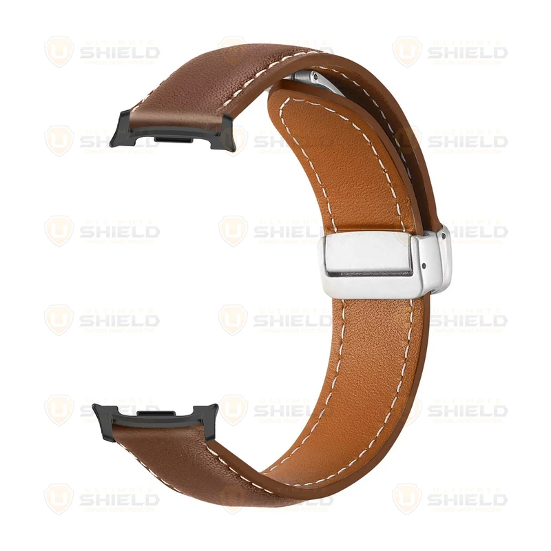 بند آلتیمیت شیلد مدل Leather Mag NV8 BK مناسب برای ساعت هوشمند سامسونگ Galaxy Watch 8 40mm / Galaxy Watch 8 44mm / Galaxy Watch 8 Classic 46mm