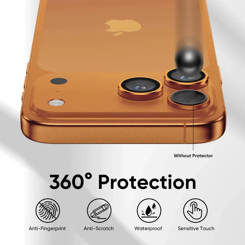 محافظ لنز دوربین فلزی آکوآرا مدل RNG مناسب برای گوشی موبایل اپل iPhone 17 Pro
